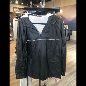 Spring jacket, black pullover rain jacket
